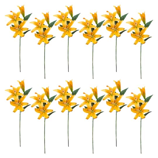 12 Pack: Yellow Casablanca Lily Stem by Ashland®